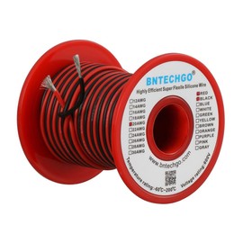 BNTECHGO 20 Gauge Silicone Wire Spool 50ft Red and 50ft Black 2 Separate Wires Flexible 20 AWG Stranded Tinned Copper Wire