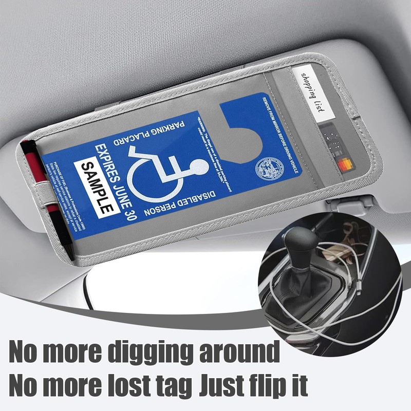 ZIMISI Handicap Placard Holder for Car, Universal Transparent Disabled Parking