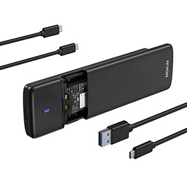 M.2 NVME SATA SSD Enclosure Adapter Tool-Free, RTL9210B Chips, USB C 3.1 Gen 2 10Gbps NVME, 6Gbps SATA PCIe M-Key(B+M Key), Support UASP Trim for SSD Size 2230/2242/2260/2280