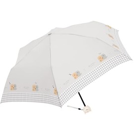 Crux CRUX Folding Umbrella, 19.7 inches (50 cm), Polyester Folding Umbrella, 8.1 oz (230 g), Lightweight, Women's, Stylish, Cat x Gray, Fluffy Time Rainbow Drop