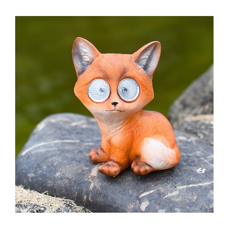 YZYOE LED Solar Little Fox Light, Outdoor Atmosphere Decoration lamp,