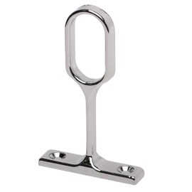 3 Pack Rok Hardware Oval Closet Rod Center Support, Chrome Finish, Heavy Duty Cast Iron Bracket Reinforcement, 1-1/8" (29mm) x 5/8" (16mm), Screws Included - ROCSCH