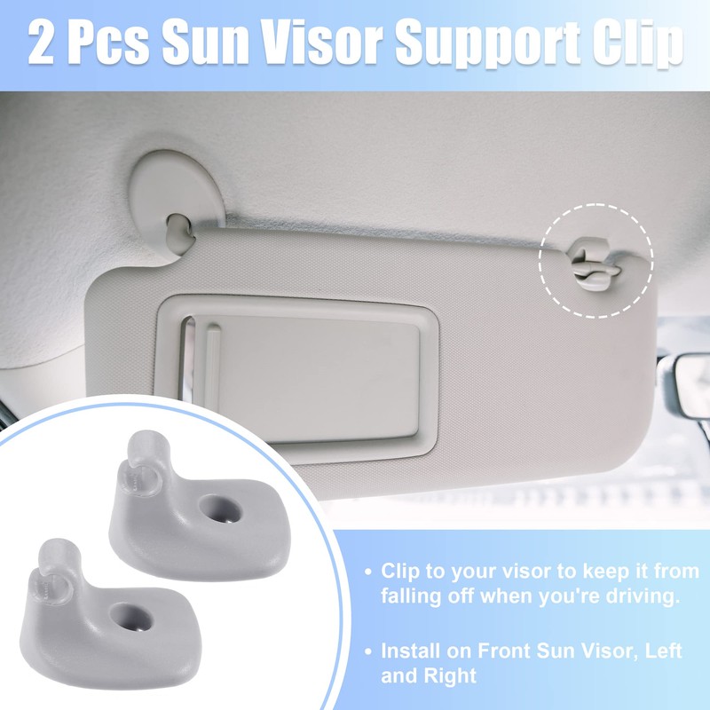 A ABSOPRO Pack of 2 Grey Sun Visor Support Clip
