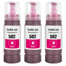 TAAUS 502 Ink Bottle - 1BK1C1M1Y, 2BK, 3Cyan, 3Magenta, 3Yellow, Sublimation Ink - for Epson ET-2700, ET-2750, ET-2850, ET-3700, ET-3760, ET-4850 etc. (502Ink -3Magenta)