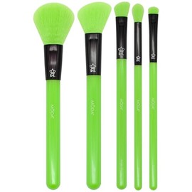 MODA Neon Green 5pc Face Kit – Vibrant Vegan Makeup Brushes for Bold Face Looks