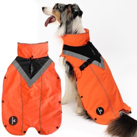 DOGOPAL All-Season Dog Coat – Waterproof Dog Raincoat with Removable Fleece, High-Visibility Reflective Strips, Adjustable Fit Raincoats– Durable Coats Waterproof for Small & Large Dogs (XXL)