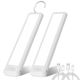 Dawnrise Luces para debajo del gabinete, luz de armario con sensor de movimiento de 7.8 pulgadas para interiores con gancho, iluminación portátil recargable para cocina, armario, armario, dormitorio, gabinete, trastero, cuarto de servicio (6000 K)