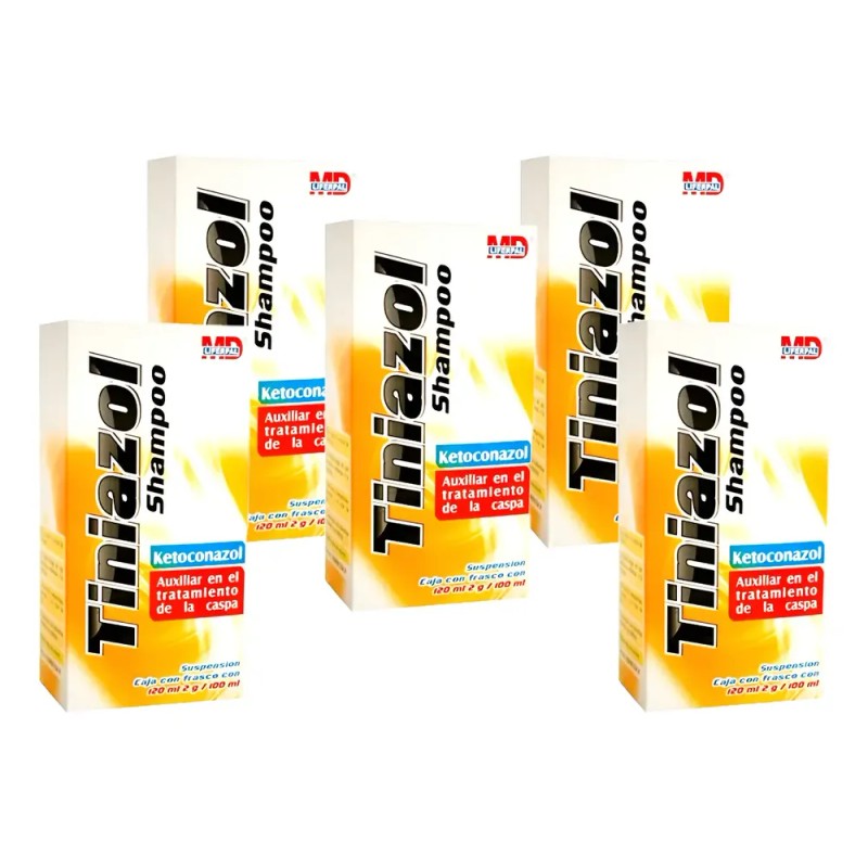 Md Liferpal - Tiniazol Shampoo Anticaspa 120ml Ketonazol - Pack5