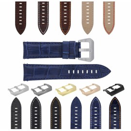Ewatchparts 22-24mm Leather Watch Band Strap Compatible With Montblanc Timewalker Chrono Watch