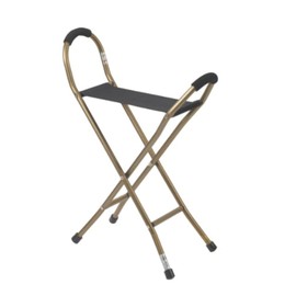 Drive Medical RTL10360 Foldable Walking Cane with Seat, Bronze