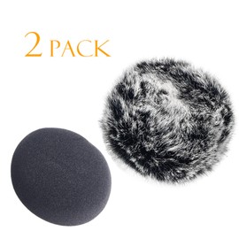 SUNMON Windscreen Foam Filter Fits DR05X DR05 Portable Digital Recorders, DR 05X Indoor Mic Windshield Pop Filter (2 pcak)