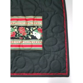 Unbranded Christmas Elegant Quilted Table-Runner 13" x 32" Xmas Red piping-Gold Quilt