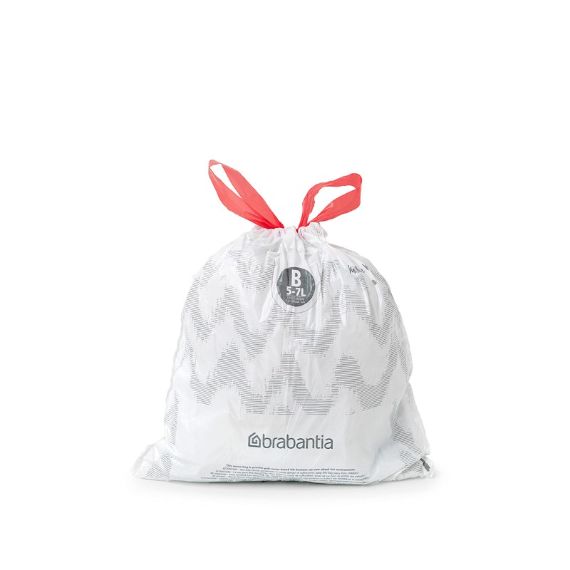 Brabantia PerfectFit Trash Bags (Size B/1.3 Gal) Thick Plastic Trash