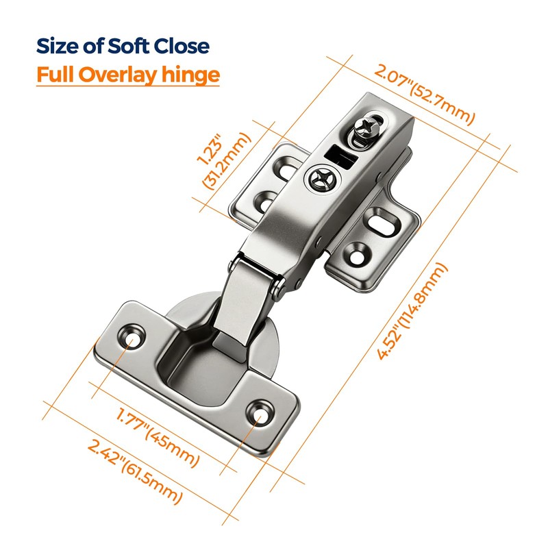 Ravinte 2 Pack 1 Pairs European Kitchen Cabinet Hinges Soft