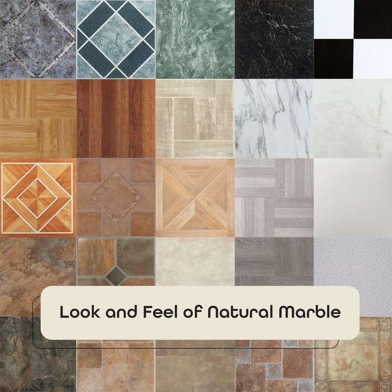 Tivoli Self Adhesive Vinyl Floor Tiles, 45 Tiles - 12"