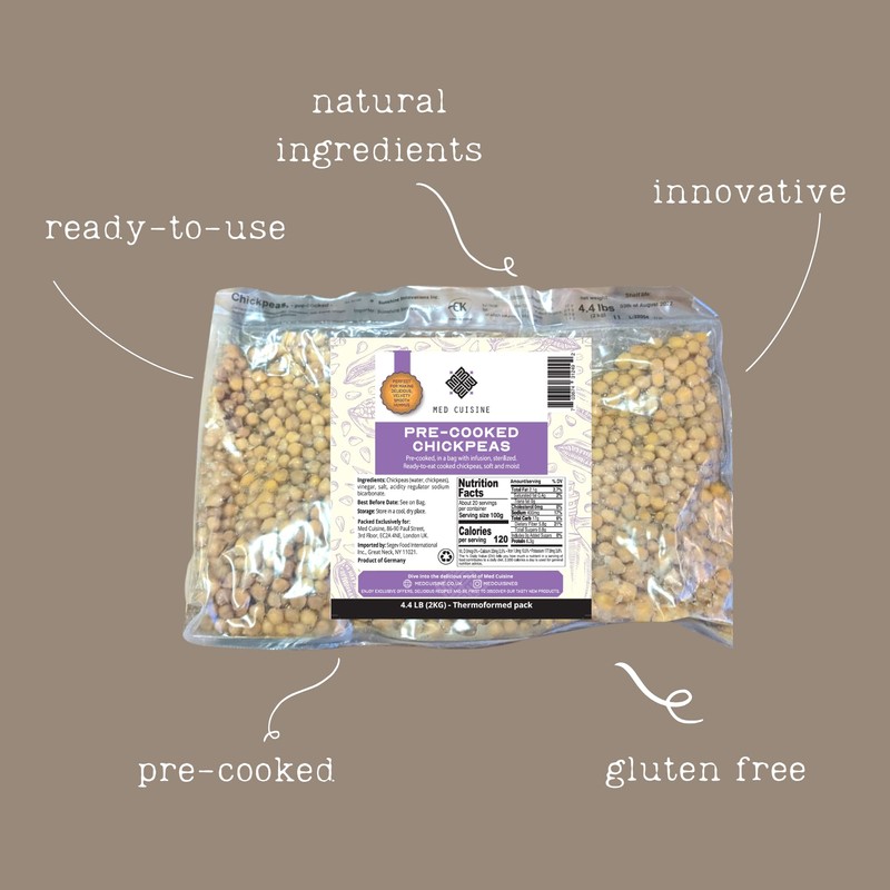 Precooked Chickpeas 70.5OZ Vac Pack Bag - Perfect For Making