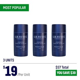 Particle Gravité Deodorant for Men | All-Day Freshness with a Bold Twist - Specification: 3 sticks of the top-selling deodorant