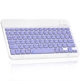 Ultra-Slim Bluetooth Rechargeable Keyboard for Honor Pad 5 8 and All Bluetooth Enabled iPads, iPhones, Android Tablets, Smartphones, Windows pc - Violet Purple