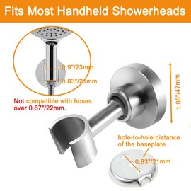 Shower Head Holder All Metal Handheld Shower Wand Bracket Adjustable Handheld Shower Head Holder Wall Mount Shower Wand Bracket for Bathroom,Brushed Stainless Steel