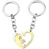 fogman Cat Pair Key Chain Couples Matching Heart Shaped Cute