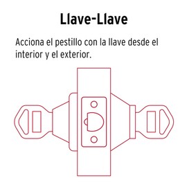 Hermex CERO-62P, Cerrojo llave-llave color negro con llave tradicional
