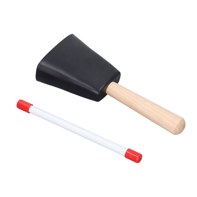 Wooden Handle Steel Cowbell Noise Maker Early Education Percussion Musical