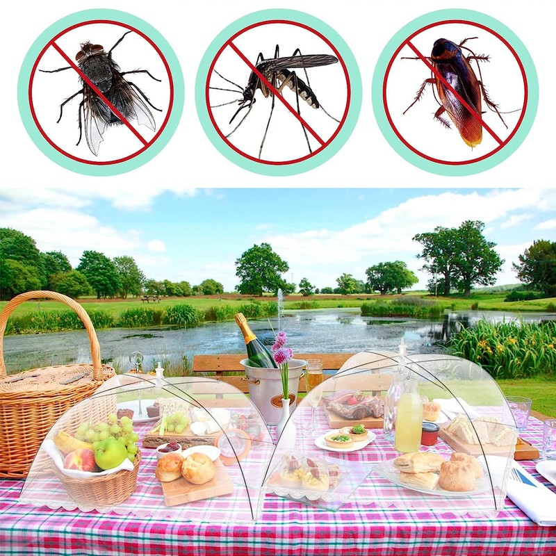 SEABABOO 2 Pack Food Covers, 12 Inch Foldable Encrypted Mesh