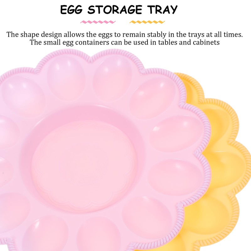 Lurrose Deviled Egg Platter Tray, 4Pcs Egg Holder Dish Flats