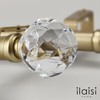 ILAISIHOME Luxury Gold Decorative Single Curtain Rod Set with Crystal-clear