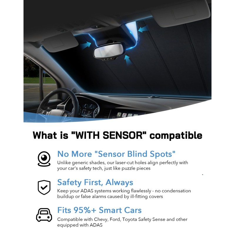 Pigenius Windshield Sunshade for Acura RDX 2013-2018 No Camera, Premium