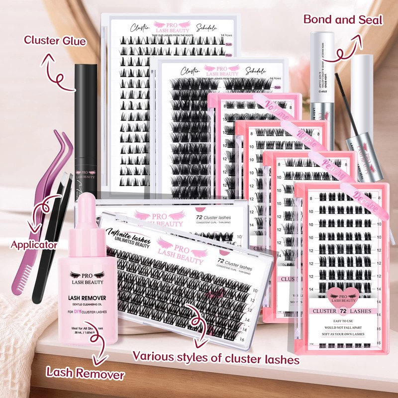 Cluster Eyelashes, Pack of 72 Individual Eyelashes, Eyelash Clusters, DIY