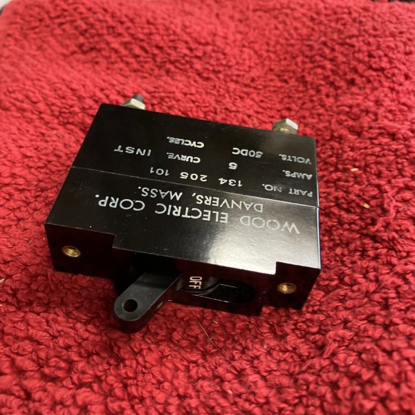 WOOD/P&B CIRCUT BREAKER 134-205-101 5 AMP 1 POLE NOS