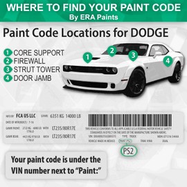ERA Paints PW1/SW1 - Stone White for DODGE Exact Match Automotive Spray Paint Spray - Essential Kit w/ 2K 3680061 Clearcoat