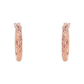 Amor 2017384 Women's Creole Earrings 925 Sterling Silver 1.7 cm Rose Coloured Comes in Jewellery Gift Box, Silver, None