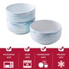 Yundu 28 Ounce Blue Marble Porcelain Bowls Ice Cream, Dessert,
