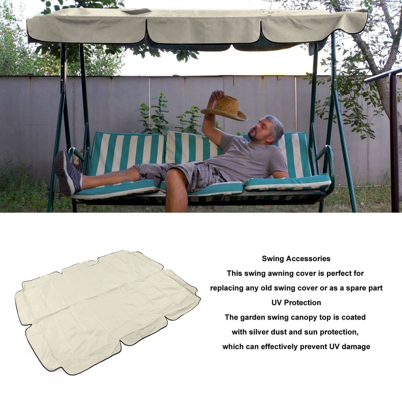 Buachois Outdoor Patio Swing Chair Canopy Replacement, Waterproof Swing Canopy,