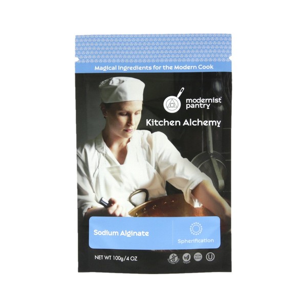 Pure Sodium Alginate (Molecular Gastronomy) ⊘ Non-GMO ☮ Vegan ✡ OU Kosher Certified- 100g/4oz