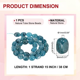 PATIKIL 12x8mm Natural Stone Gemstone Beads for Jewelry Making, 1 Strand 15"/38cm Cuboid Loose Spacer Beads Crystal Agate Beads for Bracelet Necklace DIY Art Craft, Sea Blue