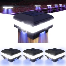 INDARUN Solar Post Lights Outdoor - 4x4 Post Solar Lights - IP65 Waterproof 160 LM Solar