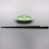 Hasamiyaki 403567 Cherry Bird Shape, Small Plate, Flower Pattern, Green