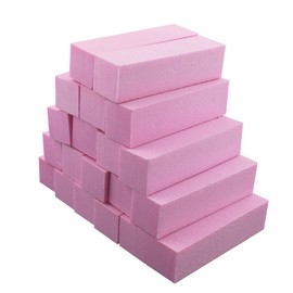 Soleebee Nail Files Sanding Blocks Nail Professional Polishing Block Buffer Nail Block Corundum Grit Buffer with 4 Polishing Surfaces (Pack of 20, Pink)