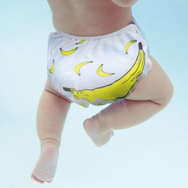 Swimava S1 Baby Swim Diaper - Reusable and Adjustable Fit for 18-31 lbs Infants, Triple-Layer Leak Protection, Sun Safe, Durable, Eco-Conscious, Perfect for Pools and Beaches (Bananas)
