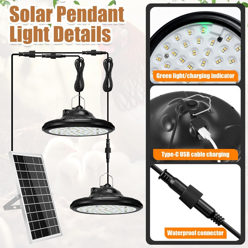 Grinsvalley 2 in 1 Solar Chicken Coop Light with Timer