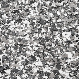 Jucoan 2 Kg/4.4 Lb Blend Decorative Colors Chips, Garage Floor Epoxy Paint Flakes, Concrete Floor Coating Paint Chips for Garage Wall Interior and Exterior House Paint, 3 Colors, Gray, White, Black