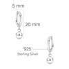 SOFIA MILANI - Women's Earrings 925 Silver - Ball Dangle