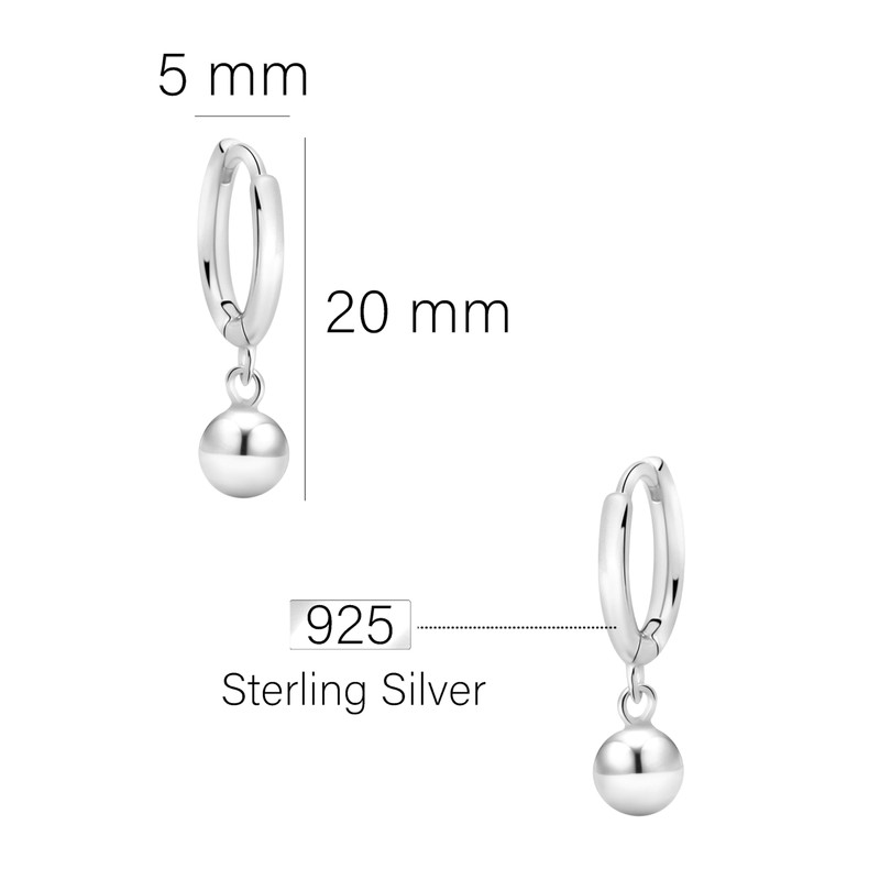 SOFIA MILANI - Women's Earrings 925 Silver - Ball Dangle