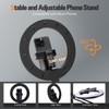 Fvellix 10" Ring Light Overhead Phone Mount, Selfie Ring Light