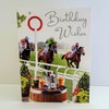 Jonny Javelin Male Birthday Wishes Card - Horse Racing
