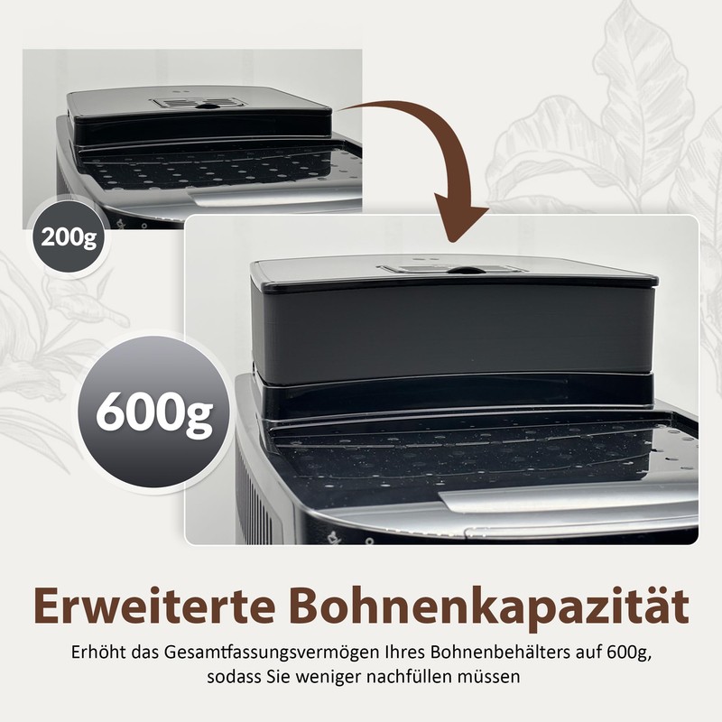 Coffee Bean Container Extension for De'Longhi Magnifica S ECAM -