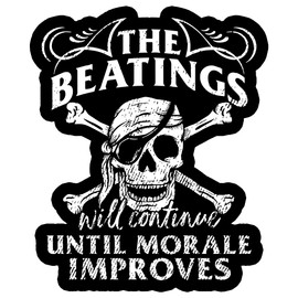 (3PCS) The Beatings Will Continue Until Morale Improves Sticker for Water Bottles, Car Sticker, Book Sticker (3 Inches)